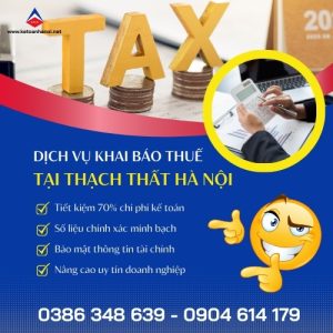 Dịch Vụ Khai Báo Thuế Tại Thạch Thất Hà Nội Chuyên Nghiệp Uy Tín